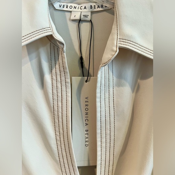 NWT 🤩 Veronica Beard Collard Wrap Shirt Dress - Picture 6 of 6